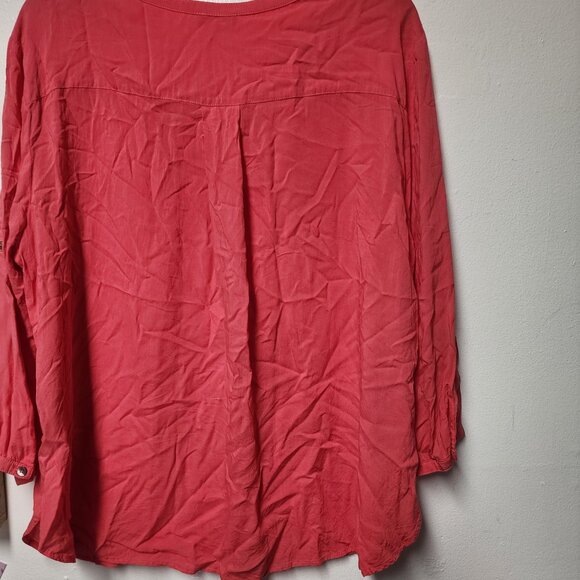 Basler coral VIscose Long sleeve Button up Blouse - Picture 4 of 6